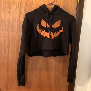 Pumpkin face cropped sweatshirt